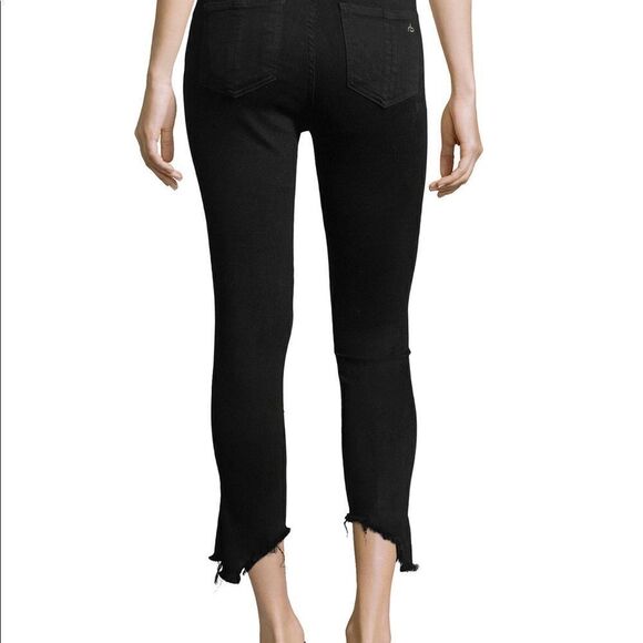 Rag & Bone 10 inch Capri Black Destroyed Hem‎ Jeans Size 6 - Picture 2 of 14
